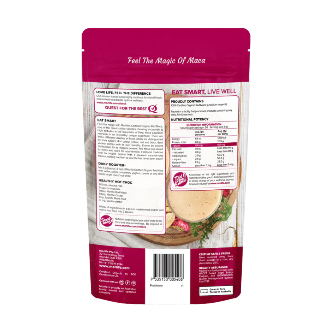 Red Maca Powder Certified Organic 100g