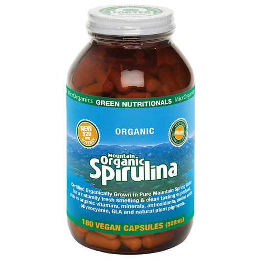 Green Nutritionals Mountain Organic Spirulina 180 Capsules